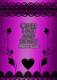 Cute lace and heart Purple black