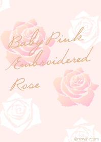 ベビー ピンク 刺繍 バラ