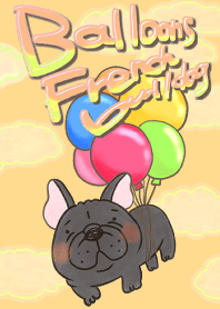 balloon and frenchbulldog black