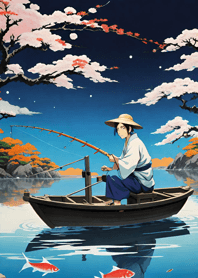 Mountain, Sea, and Moonlit Night dE480b