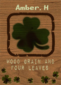 Wood grain and four leaves 4