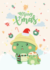 Merry Christmas Baby Dino Kawaii