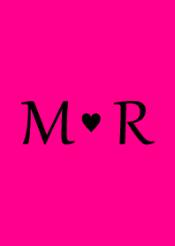 Initial "M & R" Vivid pink & black.