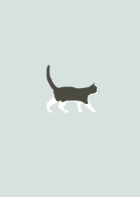 シンプルなネコ（堤防のハチワレ）