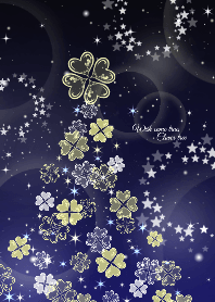 Wish come true,Clovertree in Starry sky.
