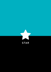 Simple Lucky Star-Black&Vivid Blue Green