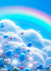 WonderfulFortune-Blue hearts rainbow