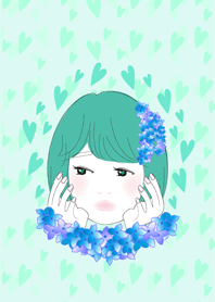 Girl with Lake Green hair