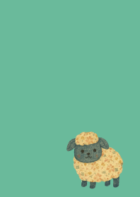 Sheep's Outing on blue green