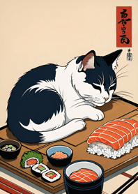 Ukiyo-e Meow Meow Cats b74147