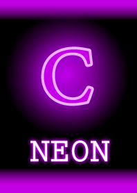 【C】イニシャル ネオン 紫