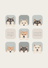 DOGS - shiba inu - SKY GRAY
