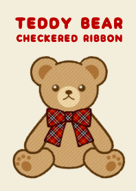 Teddy Bear[CHECKERED RIBBON/RED]