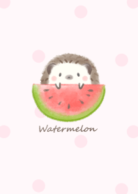 Hedgehog and Watermelon -pink- dot