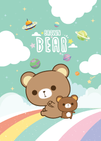 Brown Bear Sky Rainbow Green