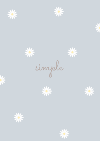 Simple Daisy / blue gray beige.