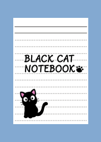 BLACK CAT NOTEBOOK-DUSTY BLUEj