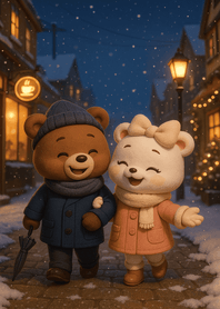 Snowy Evening Bear Walk