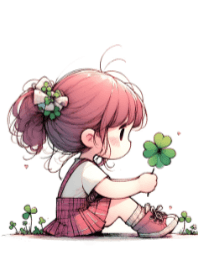 Cute Girl and a Clover V.46