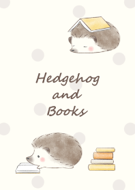 Hedgehog and Book -yellow- 2 dot