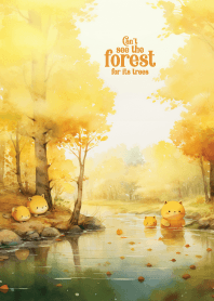 ต้นแปะก๊วยสีเหลืองทองริมแม่น้้ำ