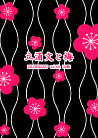 和柄-立涌文と梅-[Black]