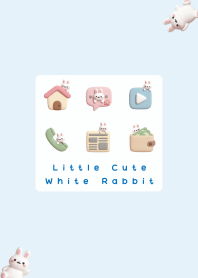 Little Cute White Rabbit soft blue white