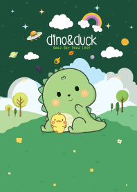 ไดโน&เป็ดน้อย วันชิวๆ สีเขียวเข้ม