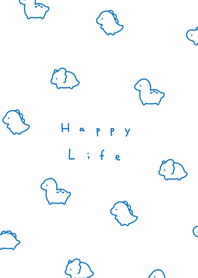 Chibi dinosaur/white blue