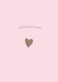 Simple Mini Mini Heart-pink x brown