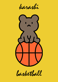 basketball and sitting bear...