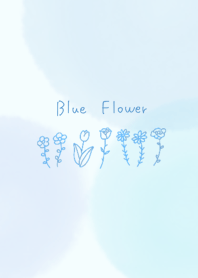 Cool handwritten blue flower