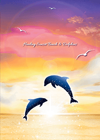 带来好运❤︎夕阳海滩和海豚