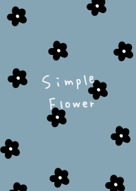 ブルーベージュと黒いお花。