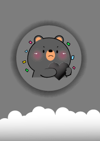 Simple Black Bear Love Black  Theme