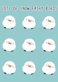 LOTS OF SNOW FAIRY BIRDS/DUSTY MINT