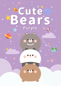misty cat-Cute Bears Galaxy purple2