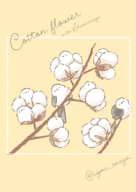Little white bird SHIMAENAGA (cotton)