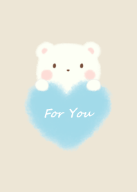 mokomoko heart -bear- beige 2