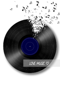 LOVE MUSIC Analog Record Blue Color