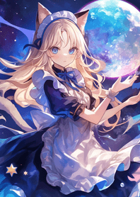 Moonlit cat-ear maid_Light Blue