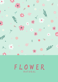 FLOWER MINT GREEN-NATURAL 23
