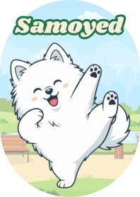 Smiling Samoyed (Green 01)