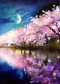 Beautiful night cherry blossoms#939