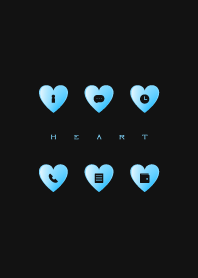 LIGHT BLUE HEART -black-