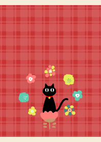 Black cat and flower RB