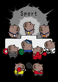 水豚運動會！(護眼黑色)