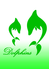 Dolphins - イルカペア ロゴタイプ 緑