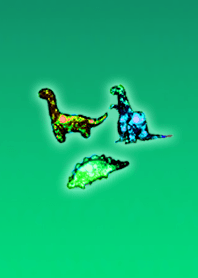Galaxy Dinosaur Green Blue