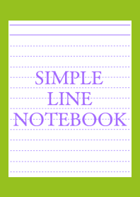SIMPLE PURPLE LINE NOTEBOOK/LEAF GREEN